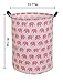 HIYAGON Large Sized Storage Baskets with Handle,Collapsible & Convenient Home Organizer Containers for Kids Toys,Baby Clothing(Pink Elephant)
