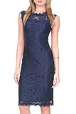 Stanzino Cocktail Dress /Womens Sleeveless Lace Dresses for Special Occasions, Navy, Large