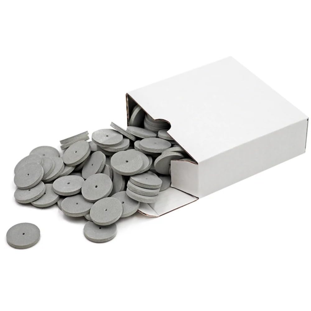 Photo 1 of 100Pcs/Box Dental Silicone Rubber Polishing Grinding Wheels, Rotary Tool Lab Jewelry Polishing Disc Burs 2.35mm Shank Mandrel 4Types (Ultra Fine)