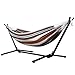Afranker Double Hammock with Space-Saving Steel Stand Desert Moon