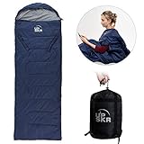 UPSKR Sleeping Bag Lightweight & Waterproof for Adults & Kids Cold Weather, 4 Season Rectangular Sleeping Bags Great for Indoor & Outdoor Use Hiking Backpacking Camping Traveling with Compression Sack