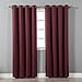 Best Home Fashion Basic Thermal Insulated Blackout Curtains - Antique Bronze Grommet Top - Burgundy - 52