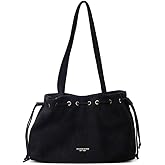 Retro Suede Bucket Purse Causal Travel College Crossbody Bag Drawstring Handbag Purse for Women Shouder Straps Tote