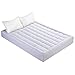 Mattress Pad Cover, 100% Cotton Fabric, Microfiber Filled, Soft, Hypoallergenic, Mattress Topper with Deep Pocket(Queen,Basic)