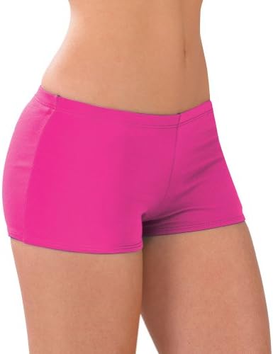 100% Stretch Nylon Low-Rise Boy Cut Cheerleading Brief Trunks, AL, Hot Pink
