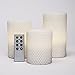 LampLust Flameless Pillar Candles with Remote - 3x4 3x5 3x6, 3 Pack, Pearl Coated Wax, Battery Operated, White LED Flickering Light, Timer & Batteries Included