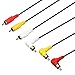 AV Cable - Gold Plated 90 Degree Right Angle RCA Audio/Video Cable 3 Male to 3 Male Composite Video Audio A/V AV Cable (3.3ft/1m)