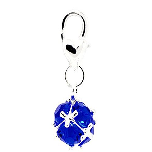 Sexy Sparkles Birthstone Dangle Charm Pendant for European Clip on Charm Jewelry with Lobster Clasp