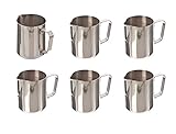 Update International EP-12 Stainless Steel Frothing Pitcher, 12-Ounce, Set of 6