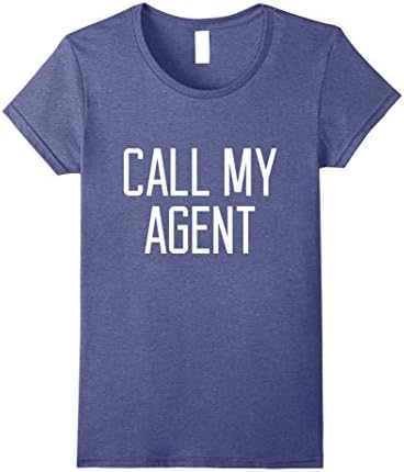 Womens Call My Agent T-Shirt XL Heather Blue
