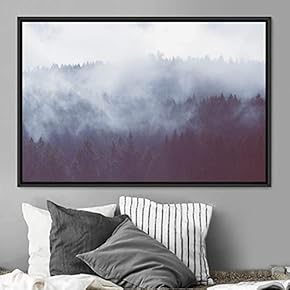 signwin Framed Canvas Wall Art Foggy Mountains Aerial...
