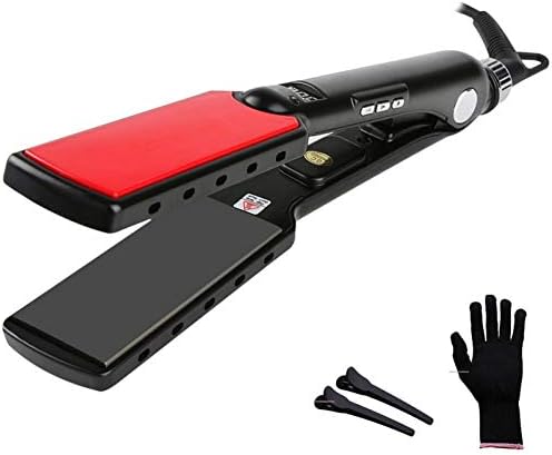 Professional Hair Straightener High Temperature Wide Plates Keratin Straightening Irons Styling Tool Titanium Flat Iron Led,EU plug