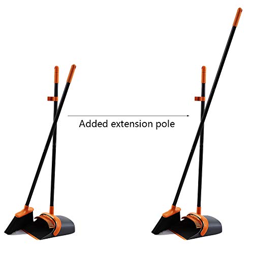 image for SANGFOR Dustpan and Broom Set Broom and Dustpan Set Upright Stand Up D