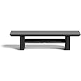 Desk Shelf Monitor Stand System for Dual Screen Setup Matte Black Wood Large for Office Wooden iMac Riser Large Desk Organizer Unit - 116cm (Black Wood, Small | 18.8 Inches)