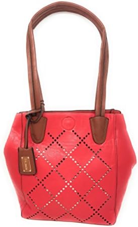 Liz Soto Red Cutout Texture 2 in 1 Vegan Faux Leather Handbag