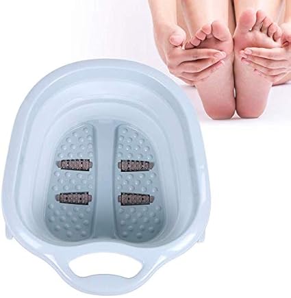 Jukkre Large Foot Soaking Tub, bucket for feet, foot bath, foot tub, for at Home Spa Pedicures. Plastic/Rubber Foldable Bucket For Soaking Feet to Apply Callus Remover, or Use Pumice Stone