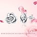 LUHE Rose Stud Earrings,Rose Pendant Necklace,Rose Bracelet, Rose Adjustable Rings,Sterling Silver 3D Rose Flower Jewelry Gifts,Romantic Gifts for Women Girls Her