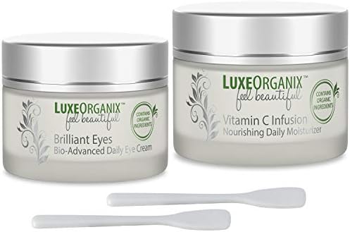 Anti Aging Eye Cream and Facial Moisturizer (Set) - Minimize Wrinkles, Dark Circles, Eye Bags and Puffiness. Best Organic and Natural Skincare Treatment With Vitamin C, Softens and Firms Skin (USA)