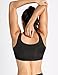 SYROKAN Women's Zip Front High Impact Wireless Racerback High Support Zipper in Front Sports Bra Black 40D