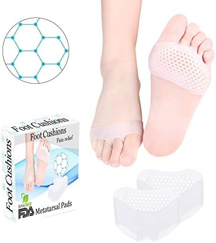 Metatarsal Pads Ball of Foot Cushions for Women and Men Soft Gel Ball of Foot Pads Mortons Neuroma Callus Metatarsal Foot Pain Relief Bunion Forefoot Cushioning Relief-2PCS