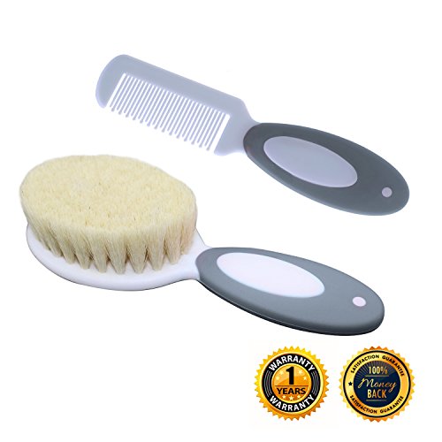 Cozy Blue Baby Brush and Comb Set (Grey) - Thumbnail 4