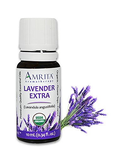 Amrita Aromatherapy Lavender Extra Essential Oil, 100% Pure Undiluted French, Lavandula angustifolia, Therapeutic Grade, Premium Quality Aromatherapy oil, Tested & Verified, 10ML