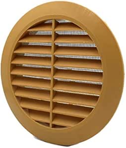 Rejilla de ventilación redonda de color beige de 100 mm con brida y