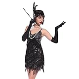 Vintage 1920s Flapper Girl Sequin Fringed Cocktail Party Dress Dance Costume