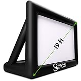 Outdoor Movie Projector Screen - Inflatable Portable Screens for Outside - 230 inch Diagonal (19ft) to Stand Tall - Front + Rear Projection - Package Inc Frame, Blower, Pegs