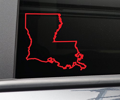 Louisiana Vinyl Decal Laptop Car Truck Bumper Window Sticker, 5.5" x 5", Red