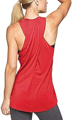 Aibrou Camiseta Mujer Deporte sin Mangas para Yoga Fitness y Deportes