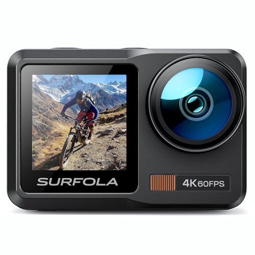SF630 Cámara Deportiva 4K 60FPS, subacuática 40M Impermeable de Metal Desnudo 10M, WiFi, para Casco EIS, Videocámara de Pantalla Dual con 2 Baterías x1350mAh