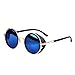 KESEE Mirror Lens Round Glasses Cyber Goggles Steampunk Sunglasses (G, 47)
