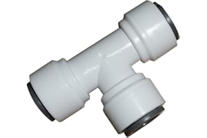 YZMSZ Acetal Copolymer 1/2" Tube OD (12.7mm) Tube Fitting, Union Tee Connector, Push to connect for RO water filter system parts (pack of 5)
