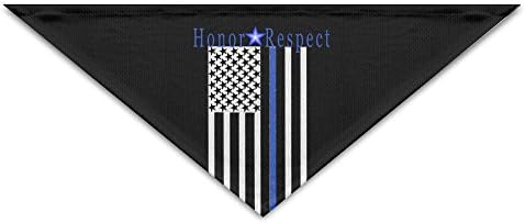 Thin Blue Line Honor And Respect Police Baby Triangle Head Scarfs Dog Scarves Puppy Triangle 18.5" X 12" X 7.5"