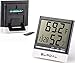 Humidity Monitor by Elroal - Digital indoor Hygrometer - Thermometer - Alarm Clock with LCD Display - Temperature Gauge Humidity Meter for Home or Greenhouse, Basement or Office