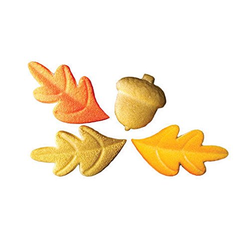 Lucks 210 pc Edible Sugar Decoration Cupcake Cake Dec-Ons Acorns Oak Fall Leaves