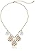1928 Jewelry Gold and Silver-Tone Filigree Teardrop Collar Adjustable Necklace, 16