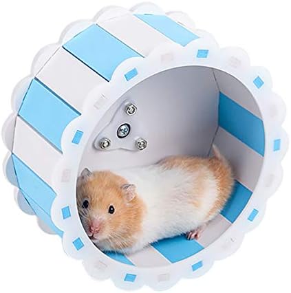 ハムスター 回し車 サイレントホイール 静か おもちゃ 13 15 17 21 小動物用ケージ 静音 お洒落 ホイール ランニング 運動不足解消 ホイール ハムスター おもちゃケージに固定可能 スタンド付きない 直径13ｃｍ ブルー Thaigerline Golf
