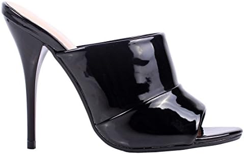 Sexy Slip on Only Padded Cushion Peep Toe Mules High Heel Womens Sandals Shoes New Without Box (9, Black)