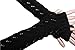Senchanting Lady Winter Long Stretch Weave Knit Arm Warmer Fingerless Hollow Out Gloves(Black)