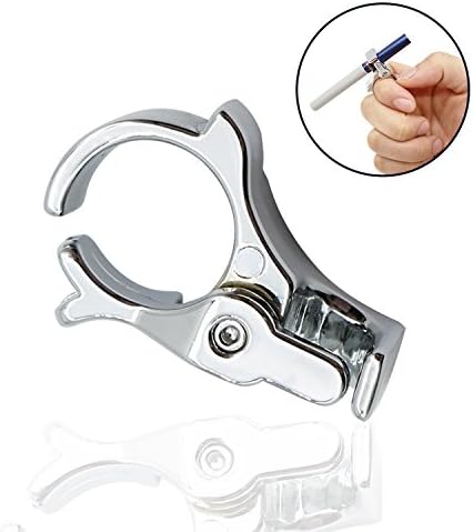 Metal Cigarette Holder Ring-Hands Free Smoking Ring for Cigarettes,Hands Free for Holding Phone, Game Controller, Computer Mouse, Musical Instruments & Multi-tasking(Silver)