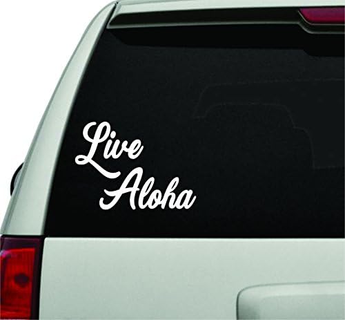 Dabbledown Decals Live Aloha White Version Car Window Windshield Lettering Decal Sticker Decals Stickers