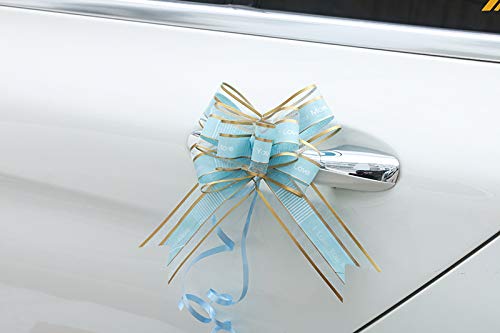 Auch 50Pcs Elegant Crystal Yarn Pull Bows for Birthday Wedding Christmas Valentine's Day New Year Party Supplies Gift Basket Knot with Ribbon Strings to Wrap the Box or Floral Decoration