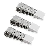 Rubber Door Stopper by Paissite, Heavy Duty Door Stop Wedge with Decorative Holder for Home and Office, Works on All Surface, 3 Pack, Grey