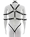 Mens Leather Full Body Chest Harness with Collar and Armbands Rivet Adjustable Buckle Straps Club Wear Costume
