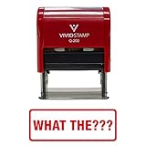 WHAT THE ??? Funny Office Self-Inking Office Rubber Stamp (Red) - M