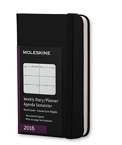 B.O.O.K Moleskine 2016 Weekly Planner, Horizontal, 12M, Extra Small, Black, Hard Cover (2.5 x 4)<br />[T.X.T]