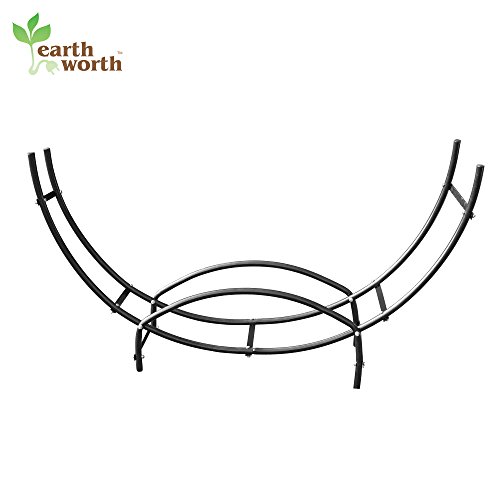 1910 Earth Worth | Firewood Curved Log Rack | 5 FT | Black - Thumbnail 4