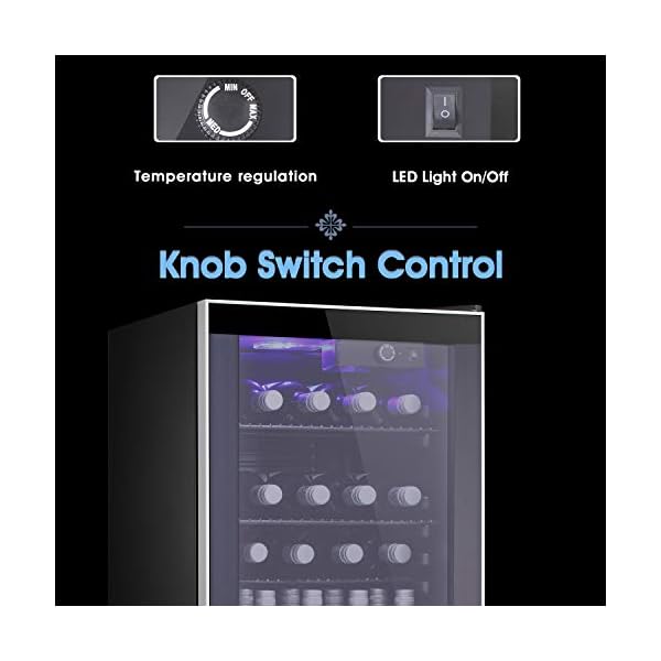 Tavata-Wine-Cooler-Freestanding-Single-Zone-Fridge-and-Cellar-Chiller-Quiet-Wine-Refrigerator-with-UV-Protection-Glass-DoorCompressor-Refrigeration-for-Counter-Top-26-Bottles